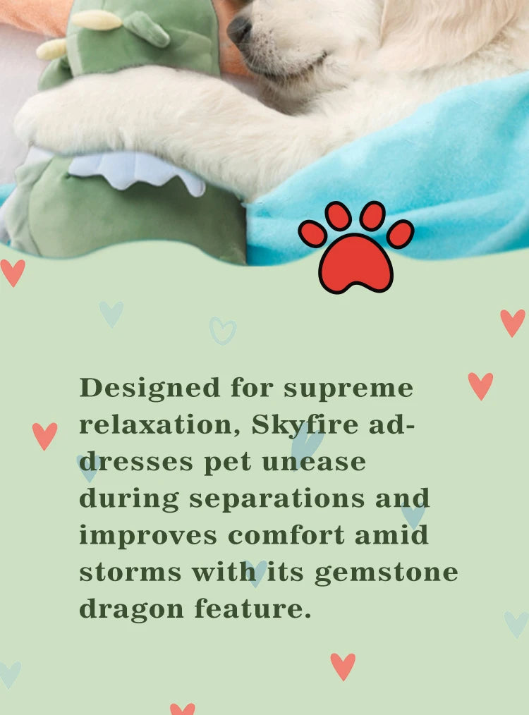 PETFULED Gem Flying Dragon Dog Heartbeat Toy,Puppy Separation stress Toy, Puppy Behavioral Training Aid for Dog Sleep Aid Plush