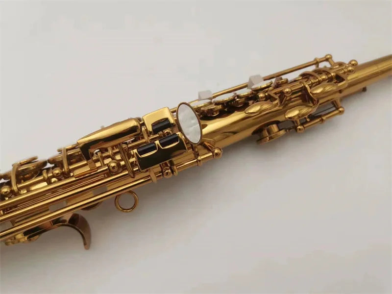 Bb Soprano Saxophone  Plated Brass Professional Woodwind Instrument B Flat Sax With Case Musical Instrument Accessories