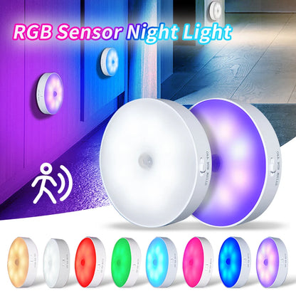 BANDIAN Bedroom Night Smart Motion Sensor Light USB LED Switch Rechargeable Light Kitchen Hallway Room