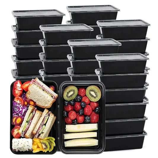 Disposable Food Container Kitchen Refrigerator Storage Box Fruit Salad Sandwich Takeout Lunch Box with Lid Catering Supplies