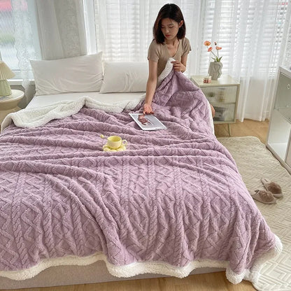 Lambswool Blanket Coral Flannel Sofa Cover Blanket Nap Office Shawl Air Conditioning Small Blanket Blankets for Beds