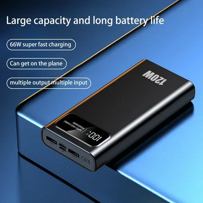 200000MAH 120W Power Bank Super Fast Charging Battery High Capacity Digital Display Power Bank For iphone 15 14 Samsung Huawei