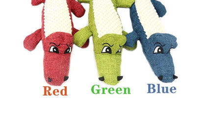 Pet Chew Toys Interactive Cartoon Animal Plush Alligator Shape Dog Sound Toy Gnawing Grinding Teeth Training Supplies