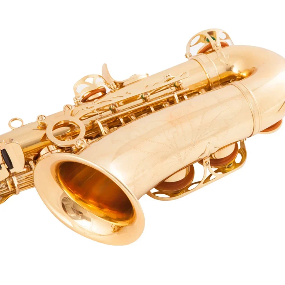 Eb Alto New Saxophone High Quality Brass Gold Lacquer E Flat Alto Sax Woodwind Instrument with Carrying Case and Accessories