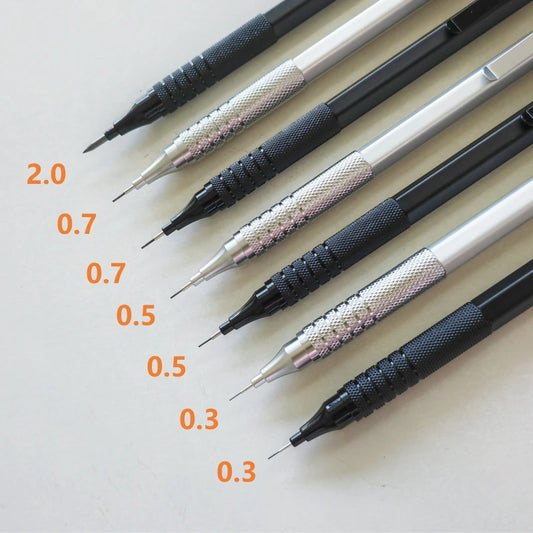 0.3/0.5/0.7/2.0mm Mechanical Pencil Low Center of Gravity Metal Drawing Special Pencil Office School Writing Art Supplies