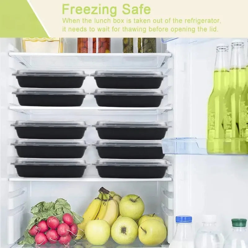 Disposable Food Container Kitchen Refrigerator Storage Box Fruit Salad Sandwich Takeout Lunch Box with Lid Catering Supplies