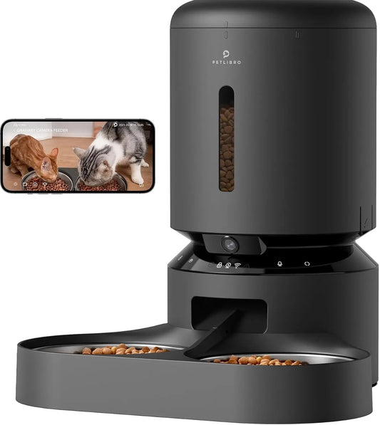 Automatic Cat Feeder with Camera for Two Cats 1080P HD Video with Night Vision 5G WiFi Pet Feeder with 2-Way Audio for Cat & Dog