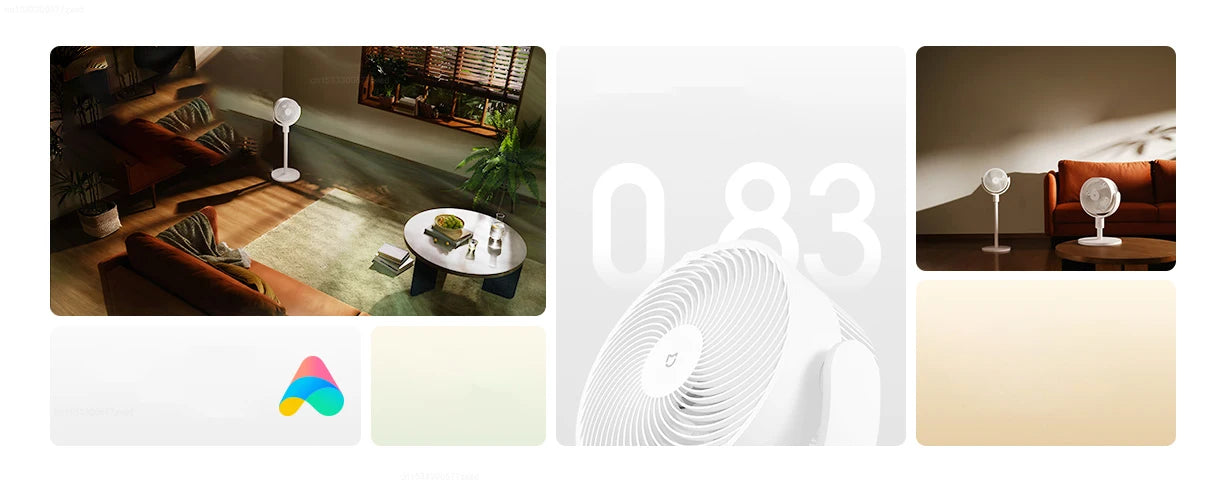 2024 New Xiaomi Mijia Circulating Fan Rechargeable Air Conditioner Fan Cooler Floor Standing Desktop Fans Work with Mi Home App