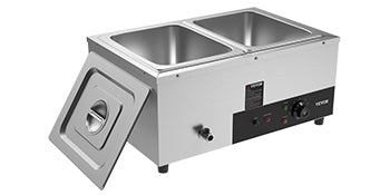 VEVOR 1/2/3/4/6Pan Electric Catering Food Warmer Commercial Stainless Steel Steam Table Counter w/Temperature Control Buffet Set